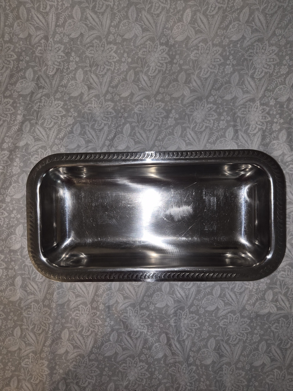 Bloomfield Polished Rectangular Metal Tray - Silver Finish